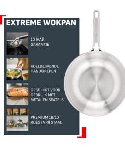 Tefal Extreme wokpan zonder coating 28 cm - inductie - Afbeelding 2