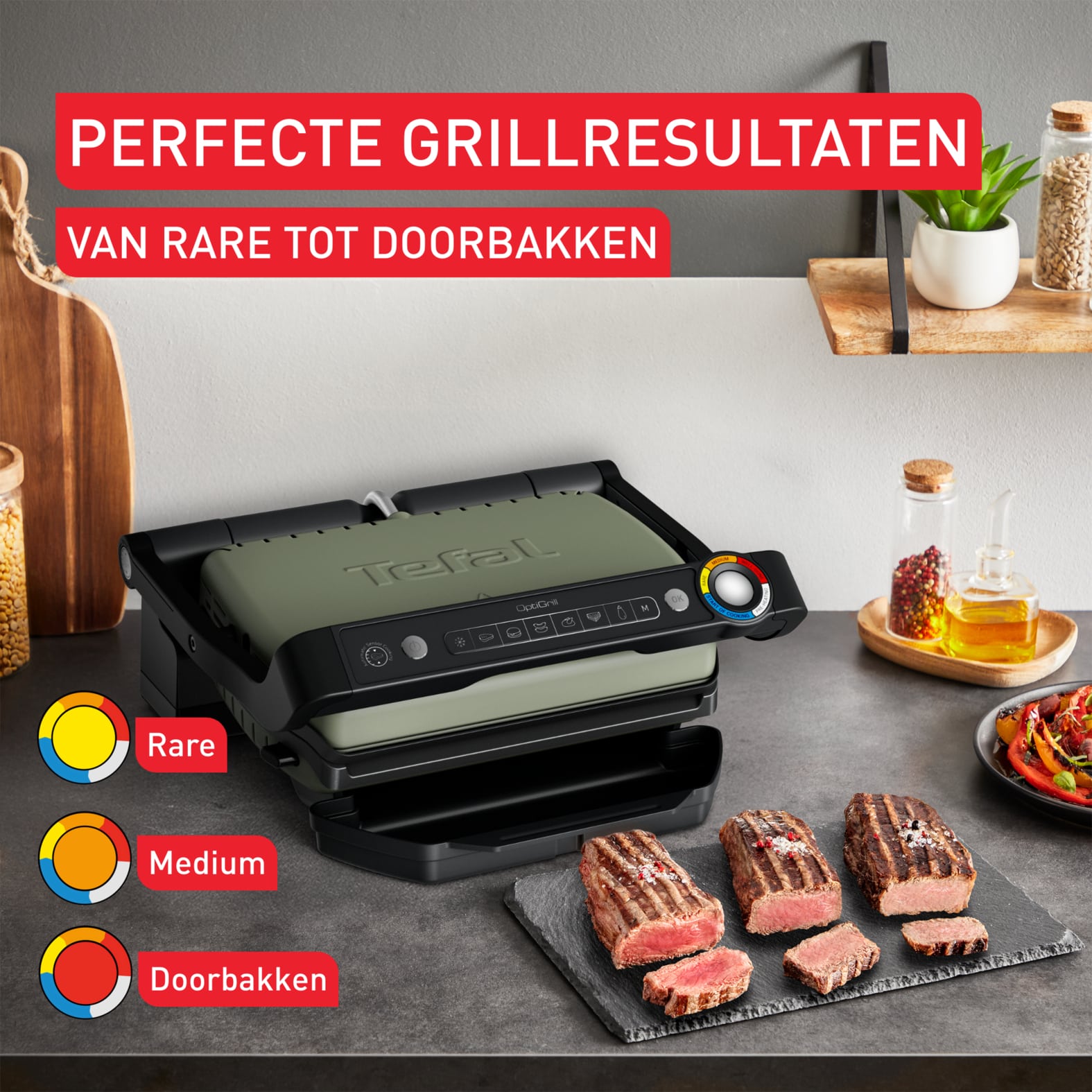 Tefal OptiGrill Eco Design OptiGrill GC71EL Intelligente contactgrill - Keramische platen - 6 automatische programma's - Afbeelding 3