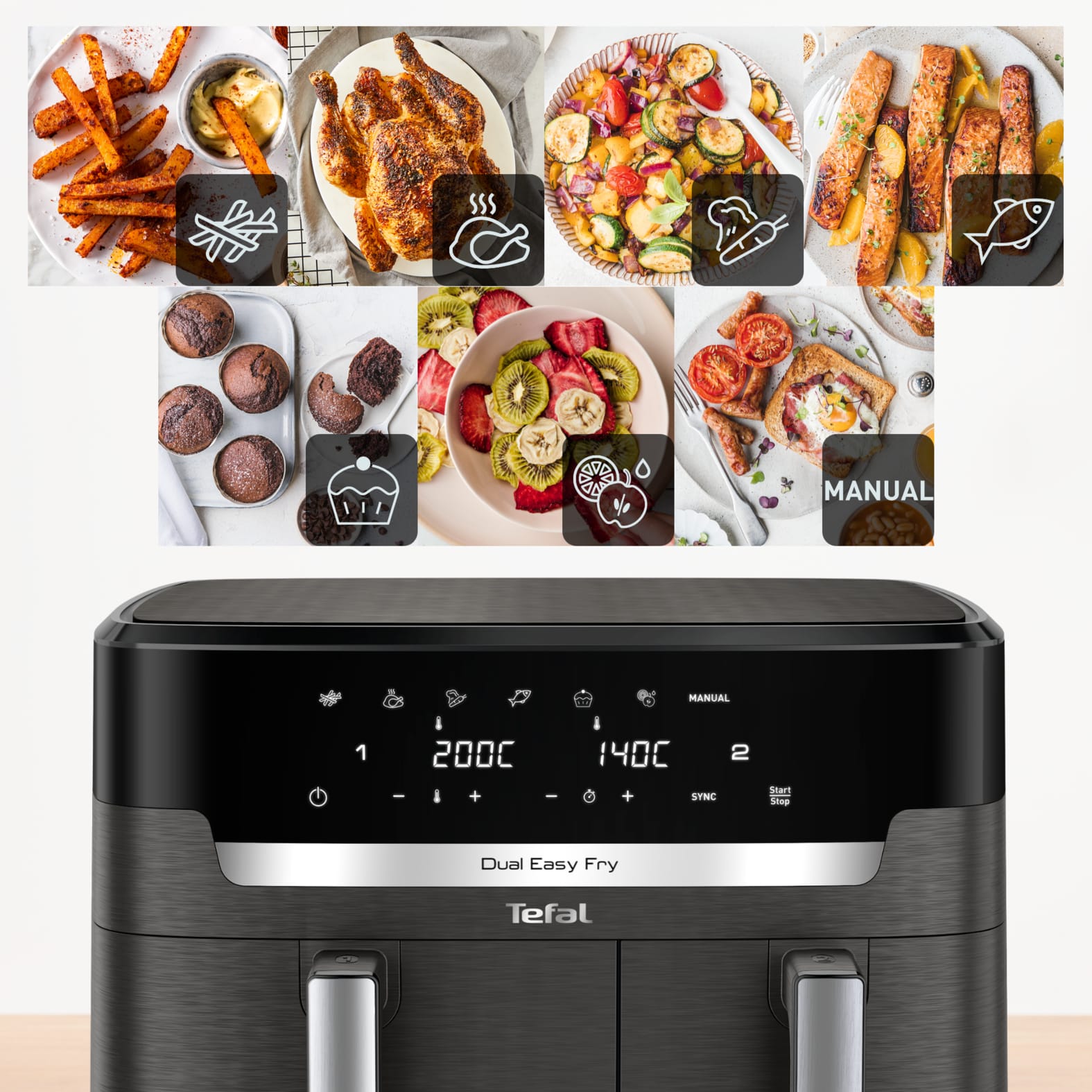 Tefal Easy Fry Dual XXL EY942H dubbele heteluchtfriteuse - Afbeelding 7