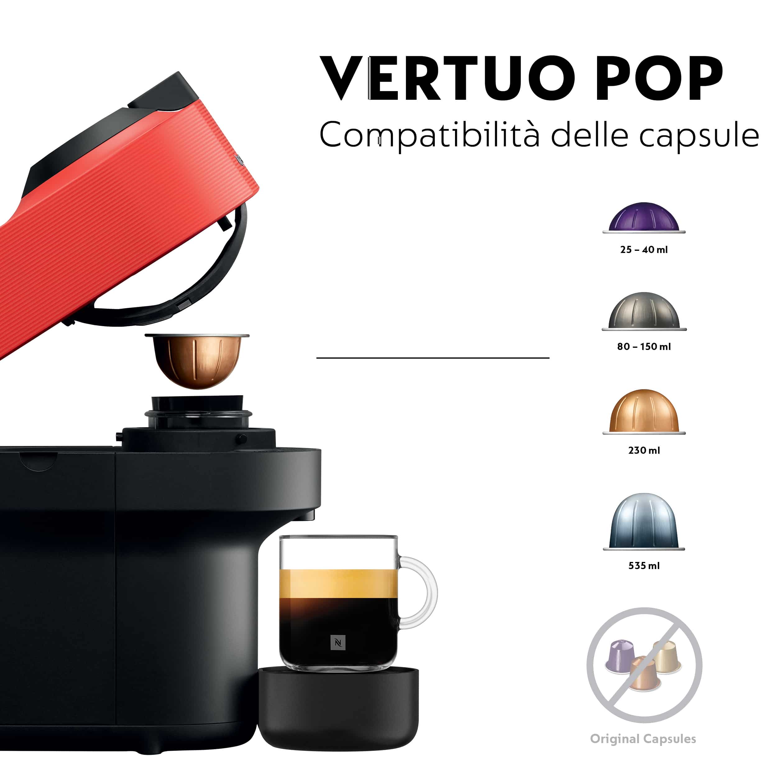 Krups Vertuo Pop Spicy Red XN9205 koffiecupmachine - Afbeelding 3