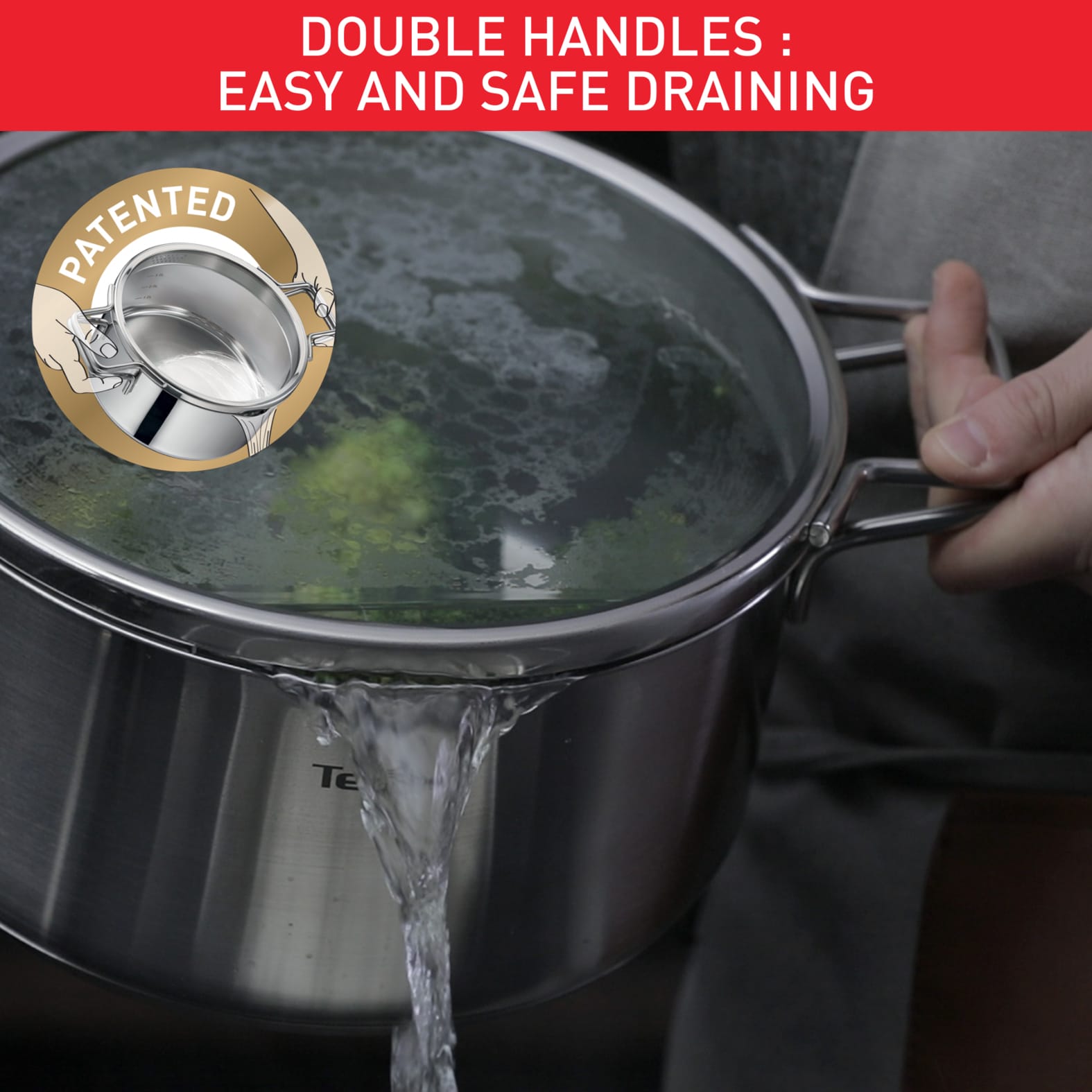 Tefal Nordica 3-delige set (steelpan 16 cm, kookpan 20/24 cm) - inductie - Afbeelding 6