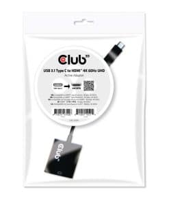 CLUB3D USB 3.1 Type C to HDMI 2.0 UHD 4K 60Hz Active Adapter - Afbeelding 2