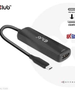 CLUB3D USB Gen2 Type-C to HDMI 8K60Hz or 4K120Hz HDR10+ with DSC1.2 with Power Delivery 3.0 Active Adapter M/F - Afbeelding 8