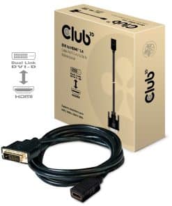 CLUB3D DVI to HDMI 1.4 Cable M/F 2 meter Bidirectional - Afbeelding 2