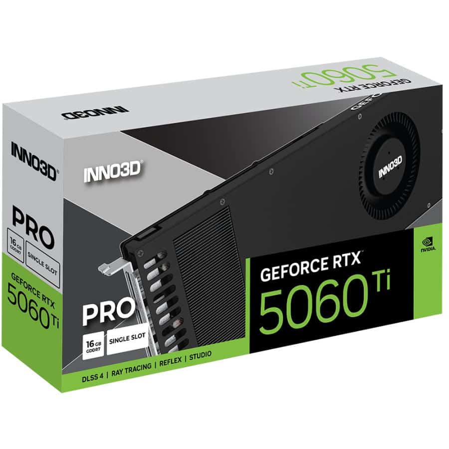 INNO3D N506T1-16D7-19911626 GeForce RTX 5060 Ti PRO, 16GB, GDDR7, 128-bit, 448 GB/s, 650W, PCIe5.0 - Afbeelding 3