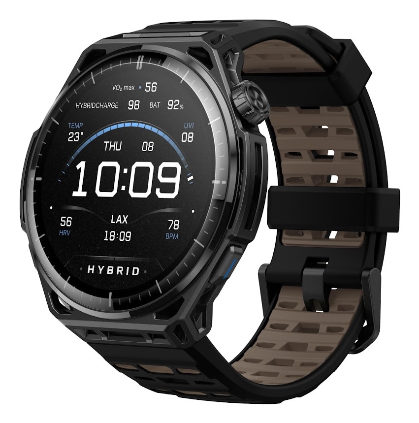 Amazfit Balance 3 3,81 cm (1.5") AMOLED 51 mm Digitaal 480 x 480 Pixels Touchscreen Titanium, Zwart Wifi GPS