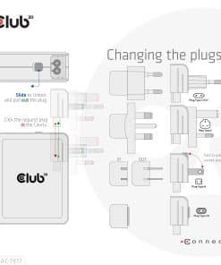 CLUB3D Internationale reislader 140 W GaN-technologie, vier poorten USB Type-A (1x) en -C (3x), PPS + Power Delivery (PD) 3.1-ondersteuning - Afbeelding 6