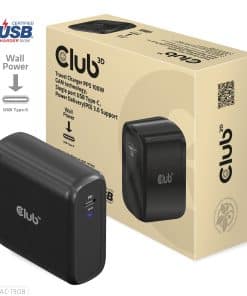 CLUB3D Travel Charger 100 Watt GAN technology, USB-IF TID certified, Single port USB Type-C, Power Delivery(PD) 3.0 Support