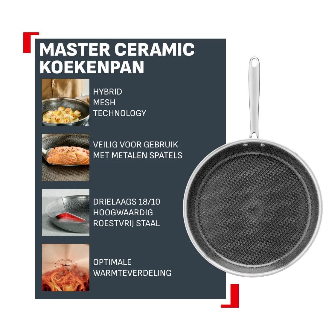 Tefal Master Ceramic keramische koekenpan 24 cm - inductie - Afbeelding 2