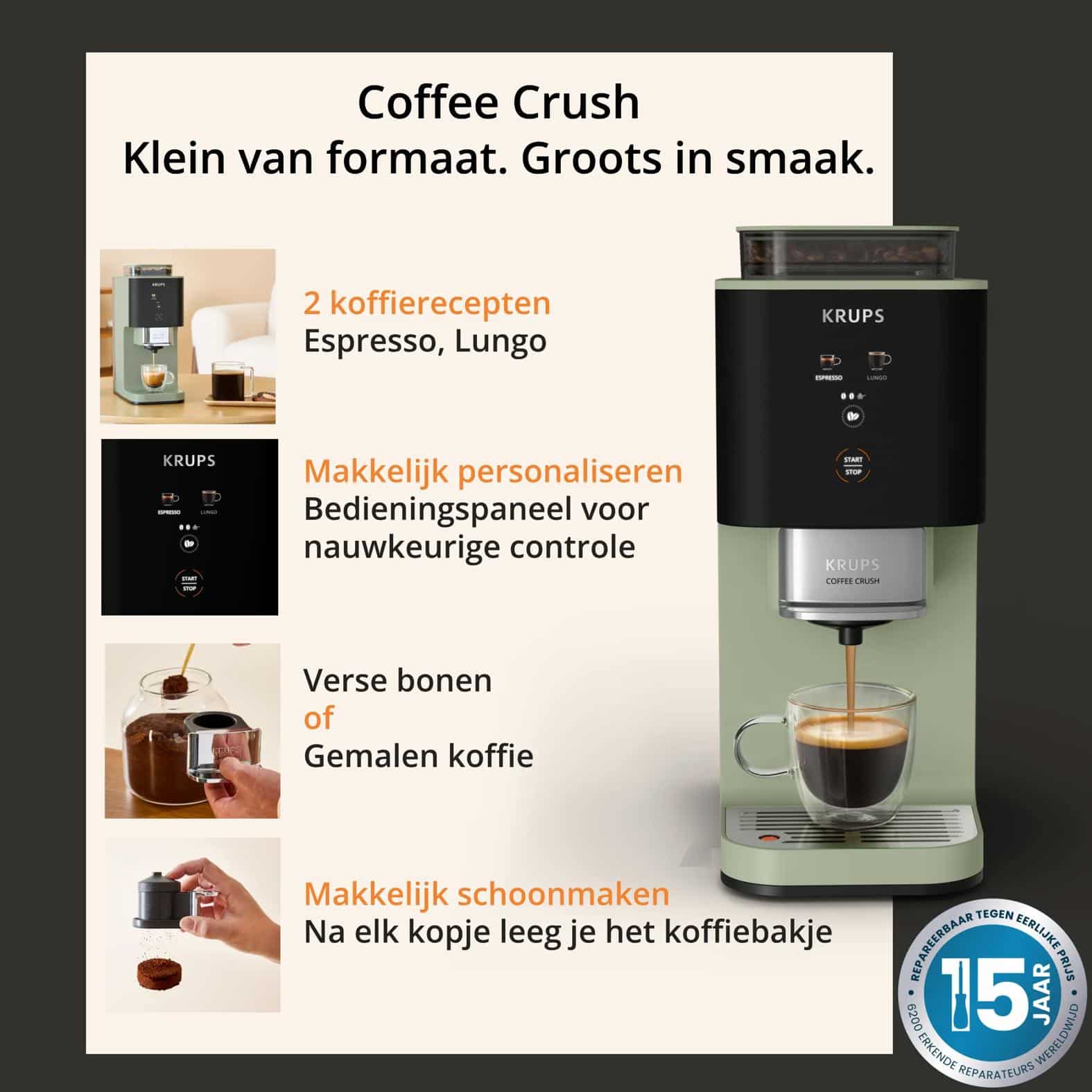 Krups Coffee Crush Edition Coffee Crush SA401L automatische koffiemachine - Afbeelding 5