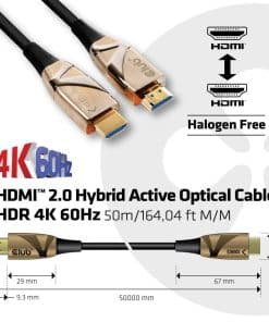CLUB3D HDMI 2.0 Ultra HD Actieve Optical Kabel HDR 4K 60Hz M/M 50 meter - Afbeelding 3