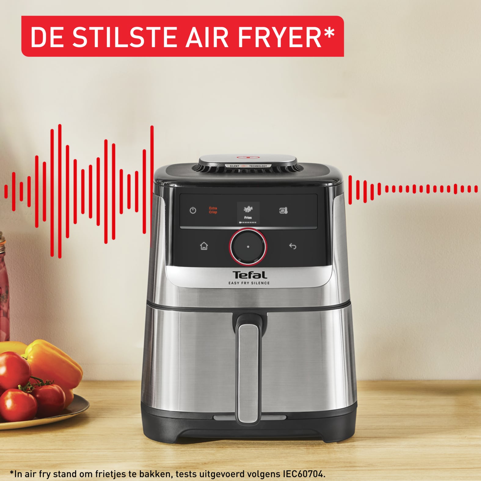 Tefal Easy Fry Smart & Silence 5L stille air fryer EY572DE0 - Afbeelding 3