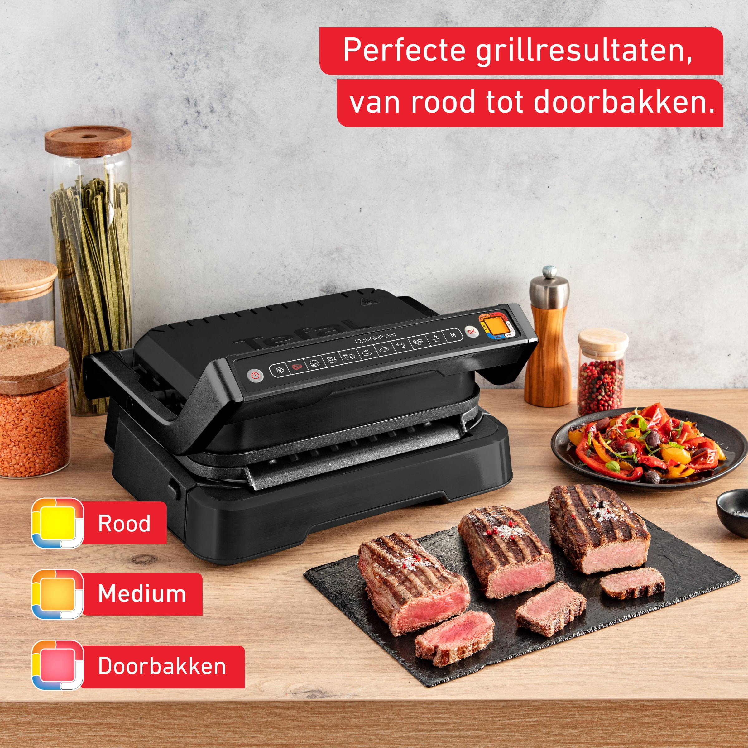 Tefal OptiGrill 4in1 OptiGrill 4-in-1 GC7748 intelligent grill voor complete maaltijden zwart - Afbeelding 4