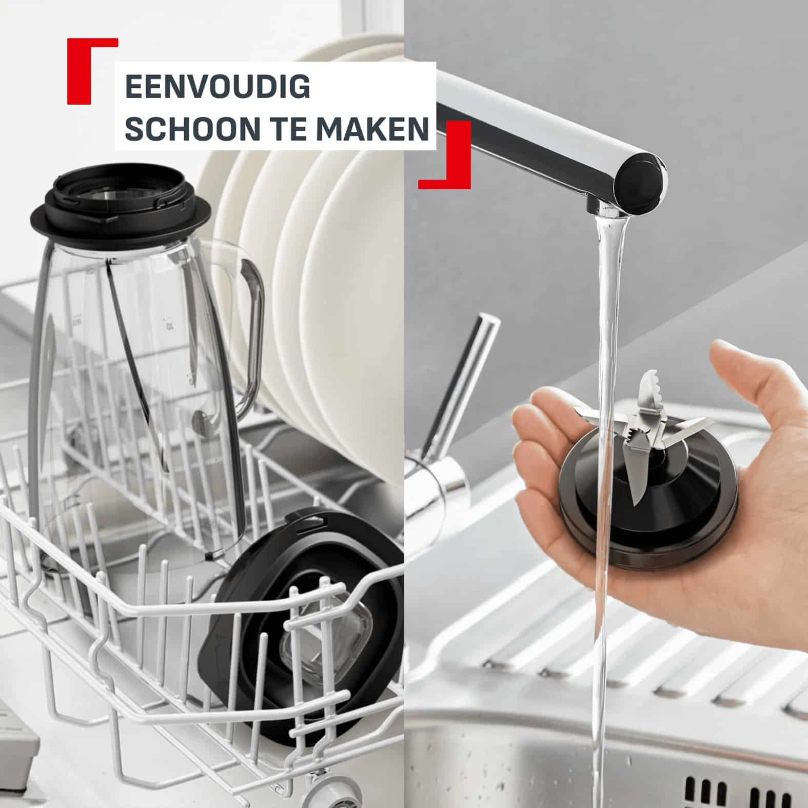 Tefal Blendforce 3 BL5958 Blender met glazen kan - 2 snelheden en pulsfunctie - 1,25 L - Afbeelding 5