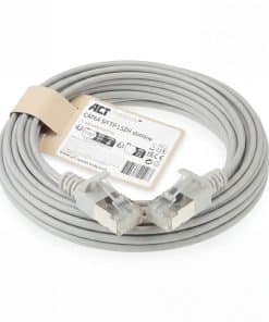ACT Grijze 2 meter LSZH S/FTP CAT6A slimline patchkabel snagless met RJ45 connectoren - Afbeelding 2