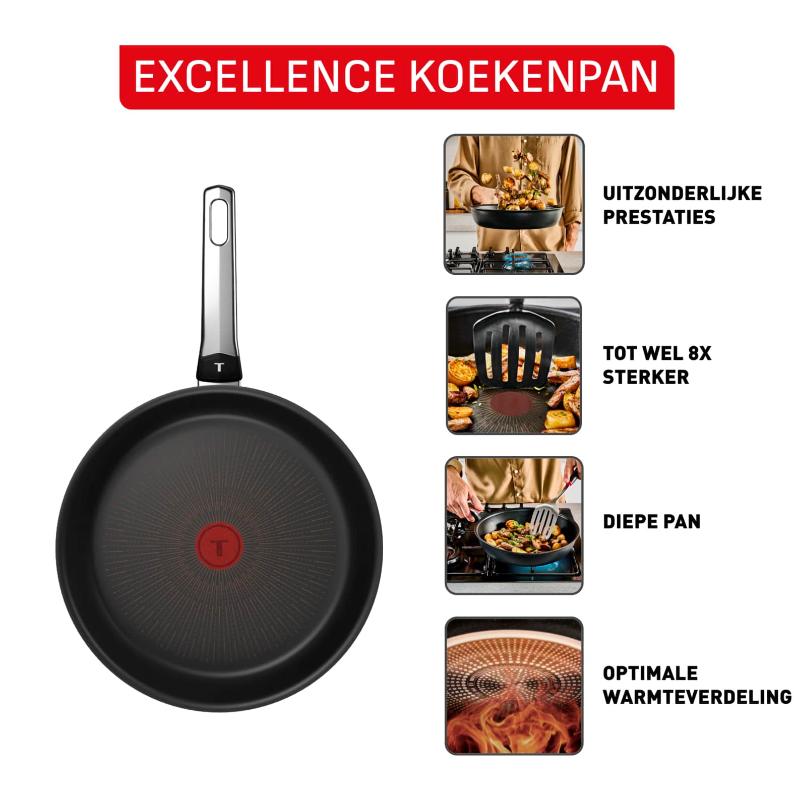 Tefal Excellence Koekenpan 24 cm - inductie