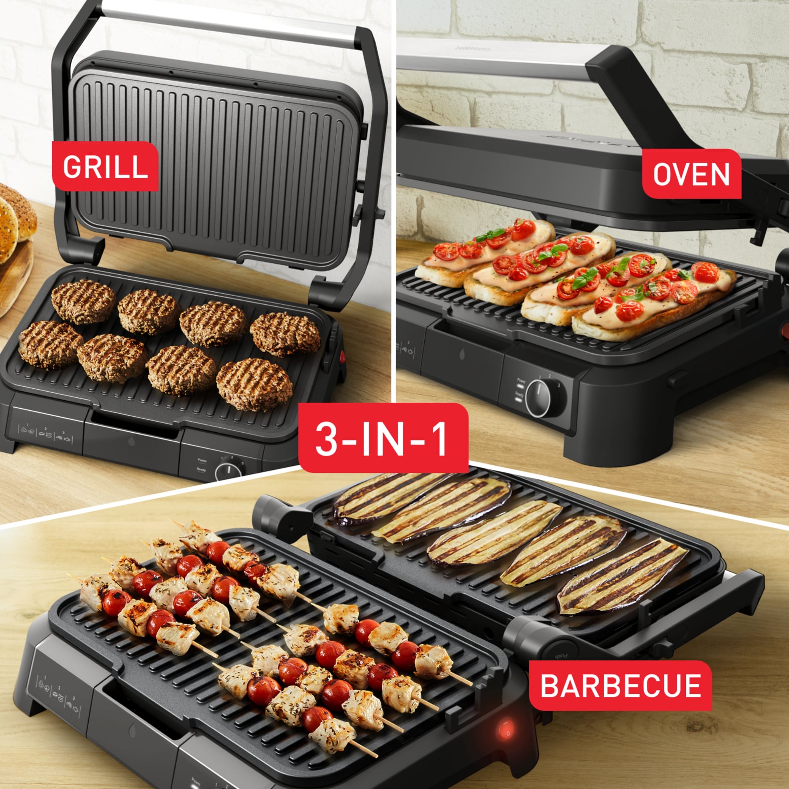 Tefal SuperGrill 3-in-1 XL SuperGrill 3-in-1 GC520D XL contactgrill, barbecue en ovenstand - Afbeelding 4