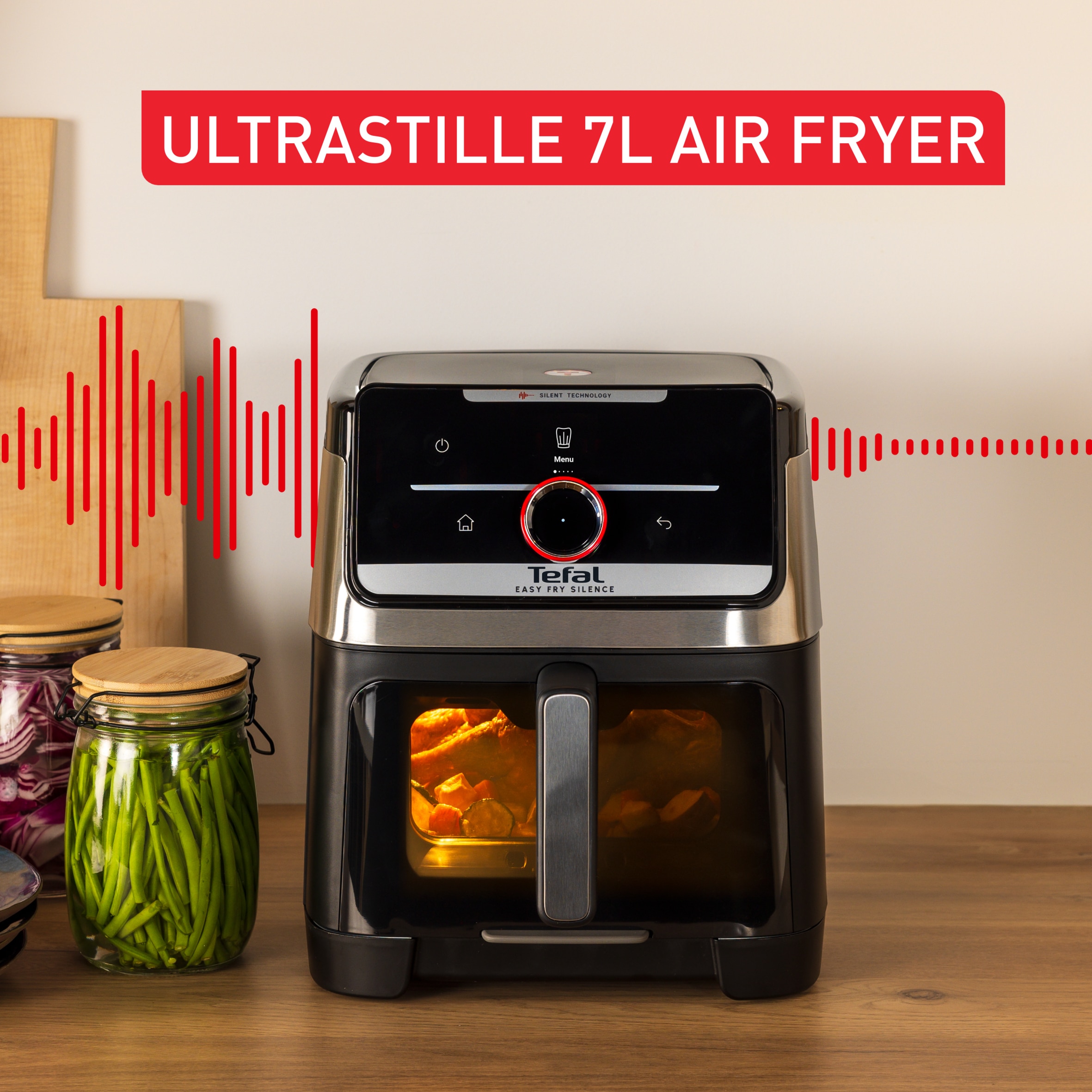 Tefal Easy Fry Smart & Silence XXL EY876D Stille air fryer met kijkvenster - Smart Assist - 7 L - Afbeelding 4