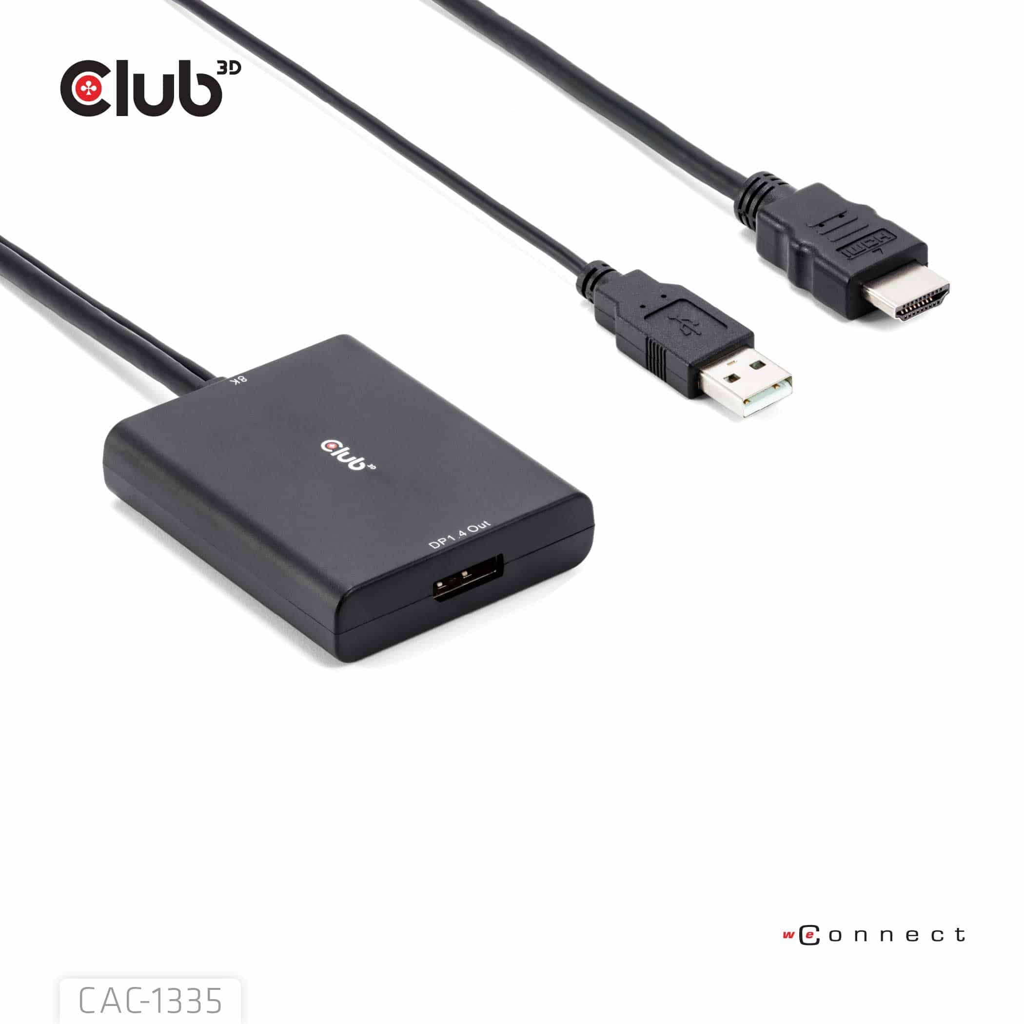 CLUB3D HDMI + Micro USB to DisplayPort 4K120Hz or 8K30Hz M/F Active Adapter - Afbeelding 3