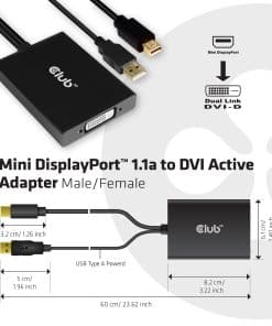 CLUB3D MiniDisplayPort 1.2a to Dual Link DVI-D Active Adapter - Afbeelding 4