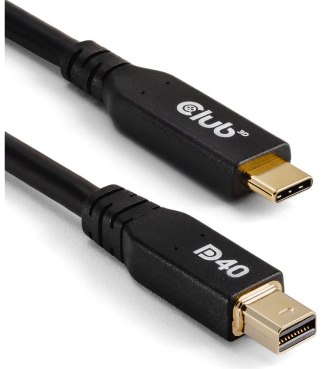 CLUB3D CAC-1561 DisplayPort kabel 2 m Mini DisplayPort USB Type-C Zwart - Afbeelding 2
