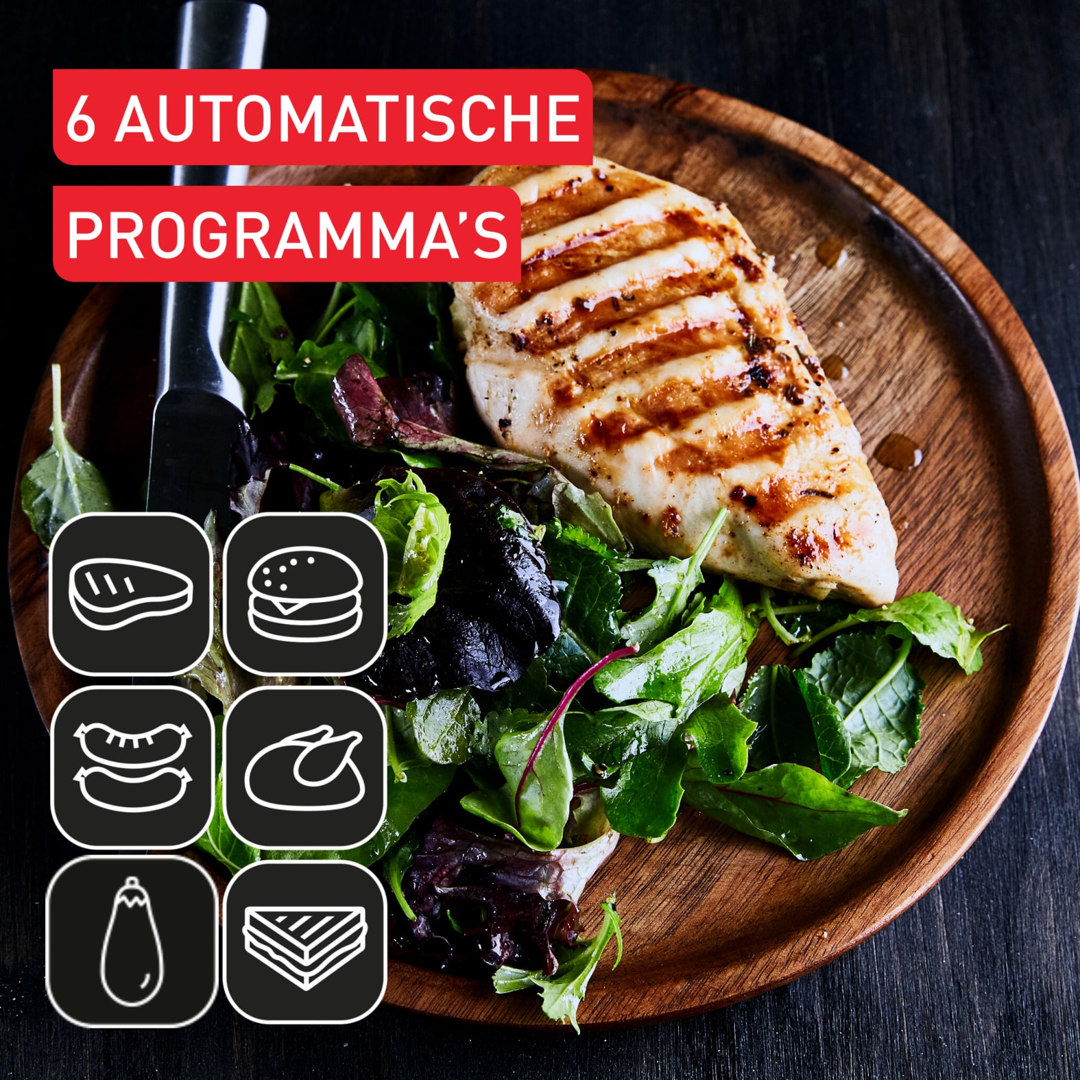 Tefal OptiGrill Eco Design OptiGrill GC71EL Intelligente contactgrill - Keramische platen - 6 automatische programma's - Afbeelding 5