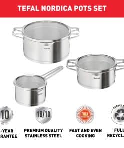 Tefal Nordica 3-delige set (steelpan 16 cm, kookpan 20/24 cm) - inductie - Afbeelding 2