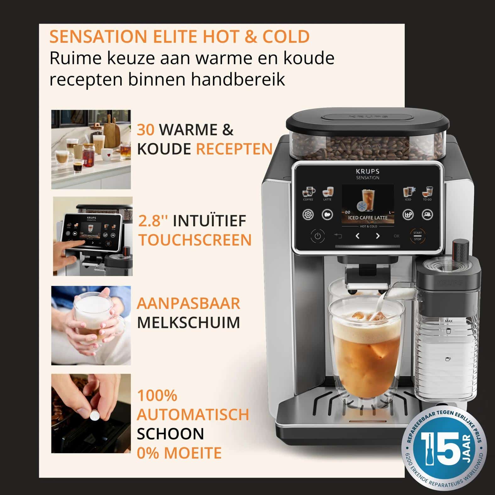 Krups Sensation Elite Hot & Cold EA918G volautomatische koffiemachine - Afbeelding 7