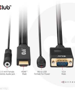 CLUB3D HDMI to VGA Cable M/M 2m/6.56ft 28AWG - Afbeelding 7