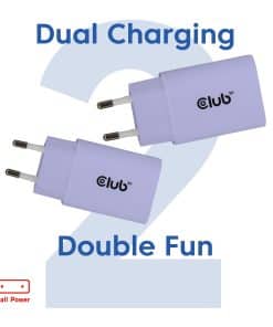 CLUB3D 2-Pack USB-C Charger 30Watt Paars - Afbeelding 2