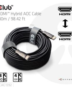 CLUB3D HDMI Hybrid AOC Cable 8K60Hz/4K120Hz 30m / 98.42 ft - Afbeelding 2