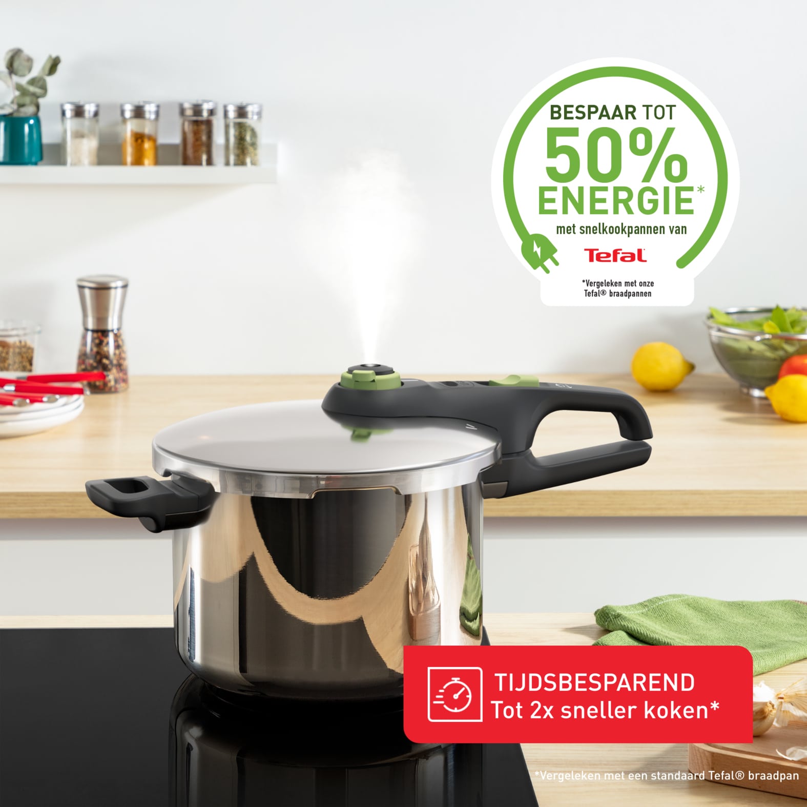 Tefal Secure Trendy Secure 5 Trendy snelkookpan 6L met stoommand - inductie - Afbeelding 3