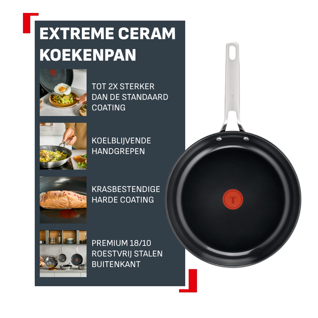 Tefal Extreme keramische koekenpan 28 cm - inductie - Afbeelding 2