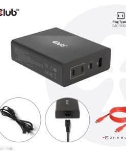 CLUB3D Travel Charger 132W GAN technology, Four port USB Type-A and -C, Power Delivery(PD) 3.0 Support - Afbeelding 8