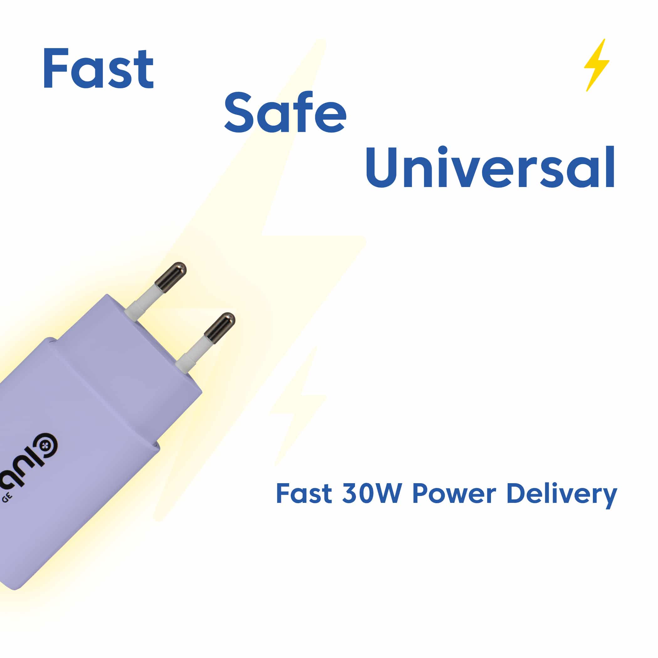CLUB3D 2-Pack USB-C Charger 30Watt Paars - Afbeelding 3