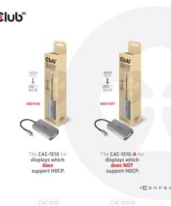 CLUB3D USB3.2 Gen1 Type-C to Dual Link DVI-D HDCP OFF version Active Adapter M/F for Apple Cinema Displays - Afbeelding 3
