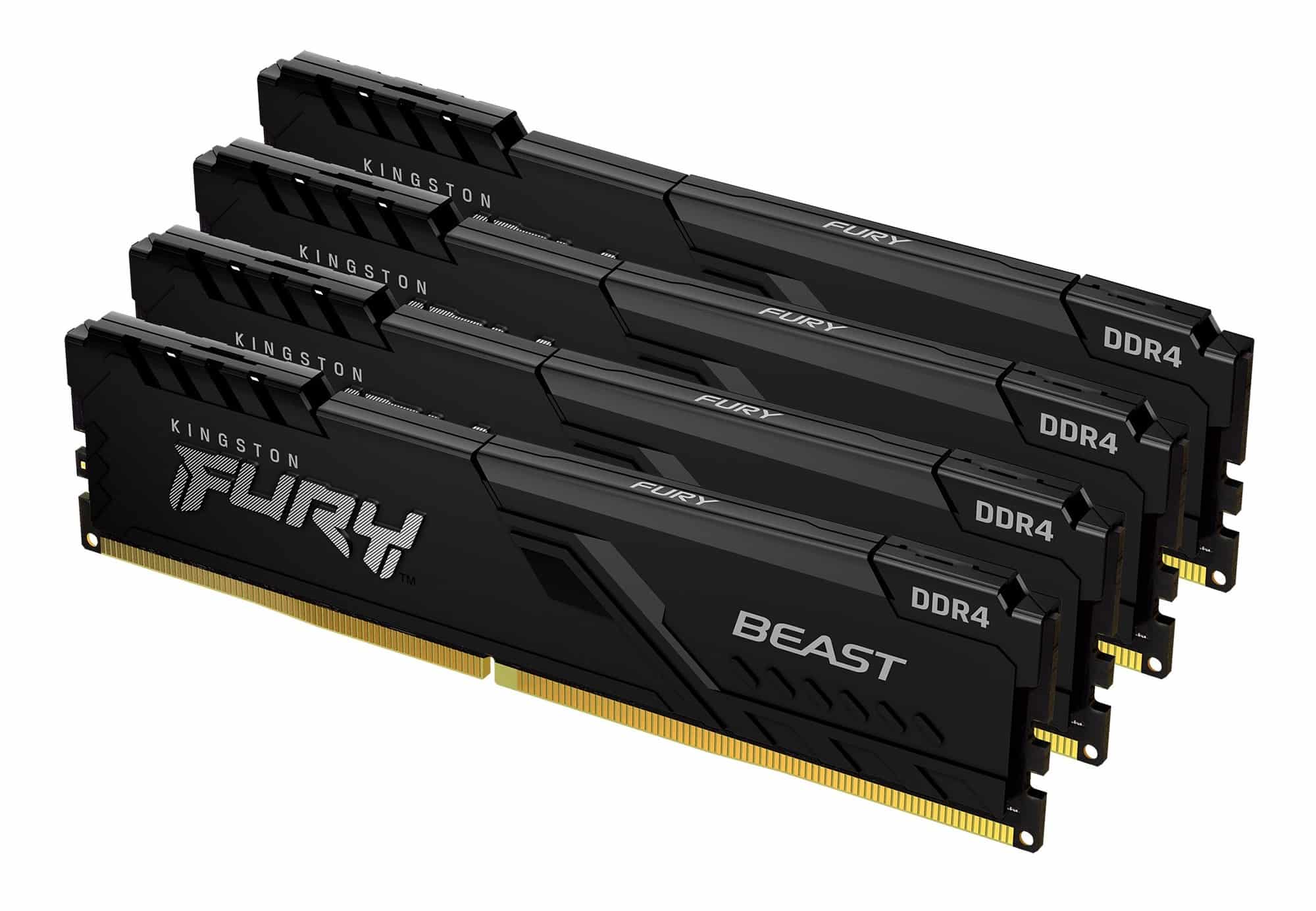 Kingston Technology FURY Beast 64GB 3200MT/s DDR4 CL16 DIMM (Kit van 4) 1Gx8 Black