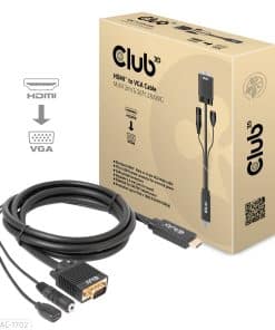 CLUB3D HDMI to VGA Cable M/M 2m/6.56ft 28AWG - Afbeelding 3
