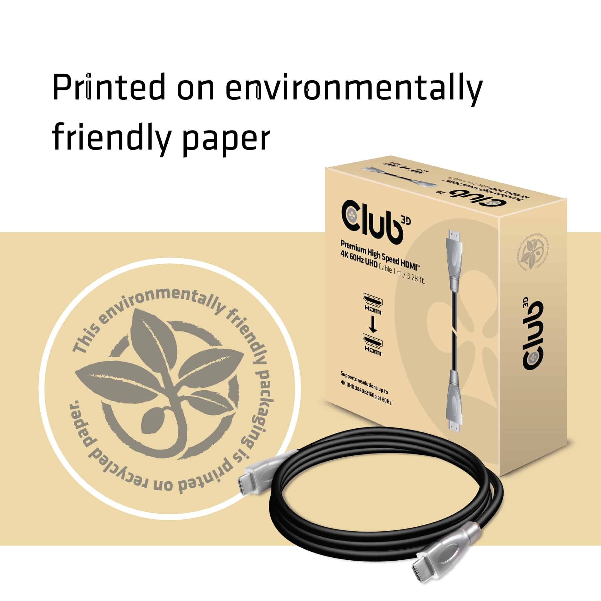CLUB3D PREMIUM High Speed HDMI 2.0 4K60Hz UHD Kabel 1 meter - Afbeelding 5