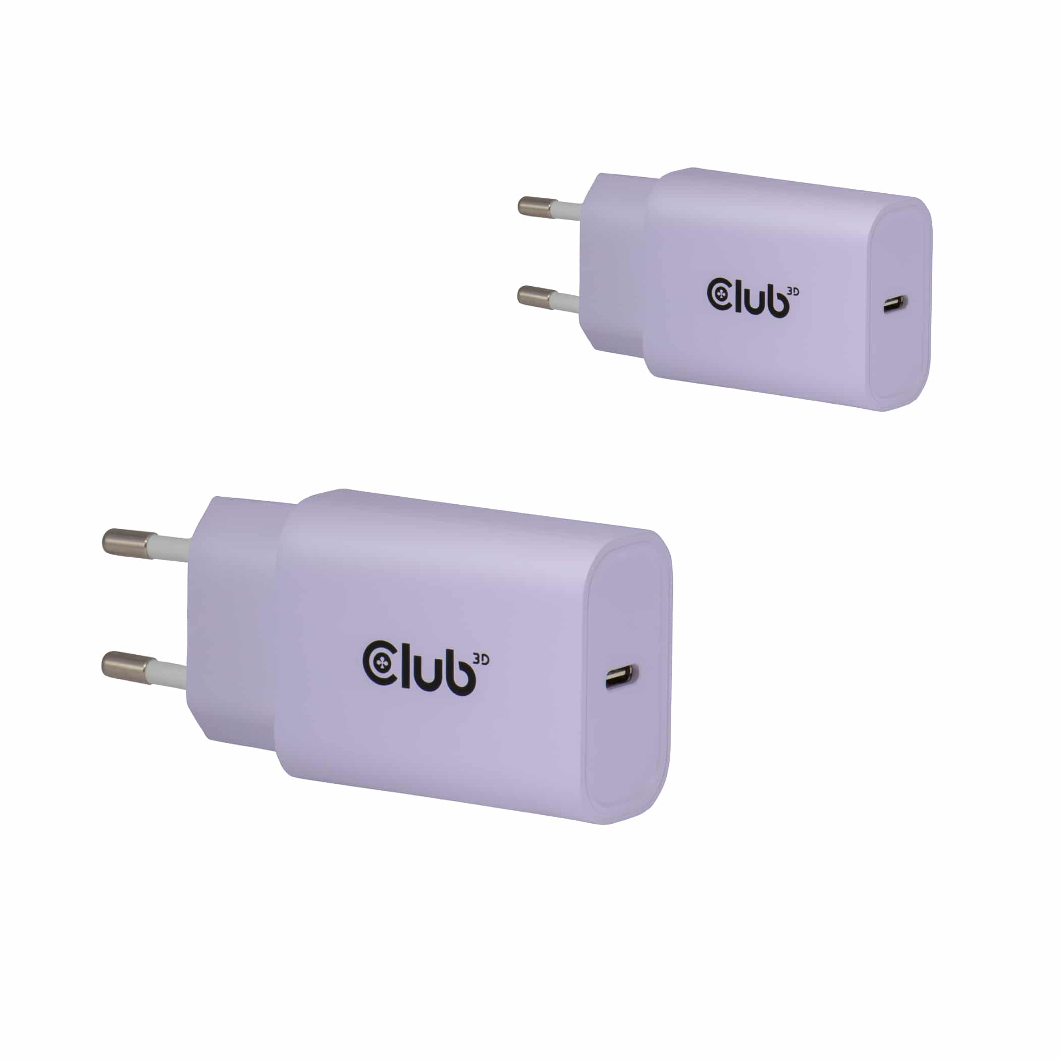 CLUB3D 2-Pack USB-C Charger 30Watt Paars