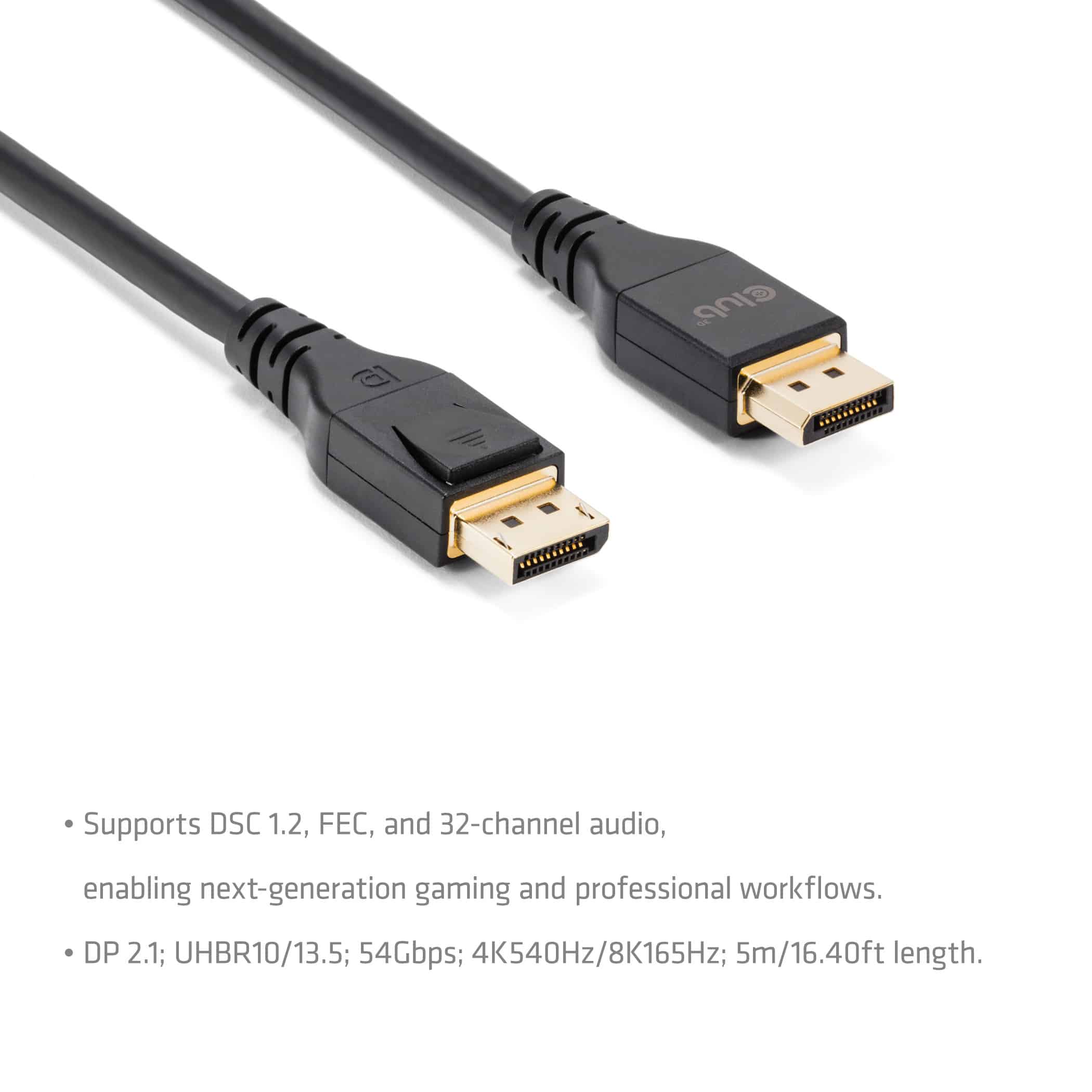 CLUB3D DisplayPort 2.1 DP54-kabel 8K 165 Hz 5 m / 16,40 ft - Afbeelding 5