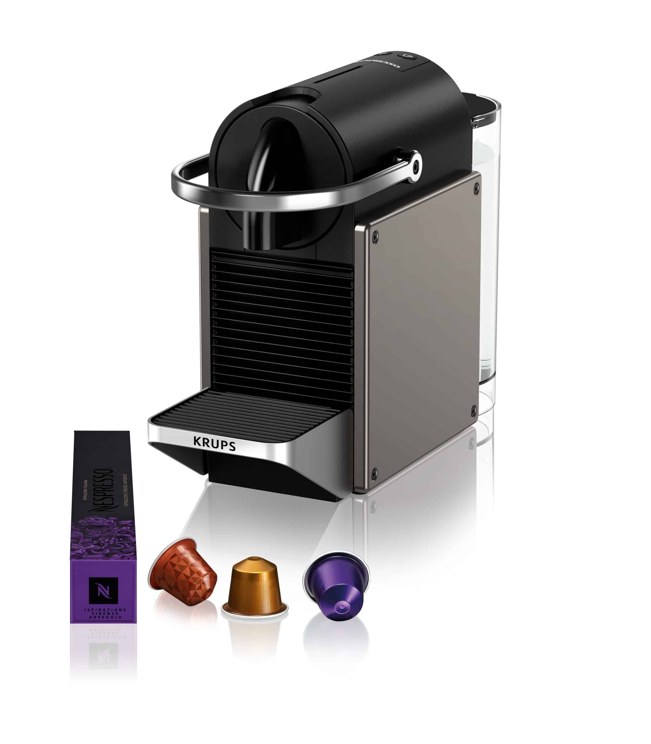 Krups Pixie XN306T koffiemachine, titan