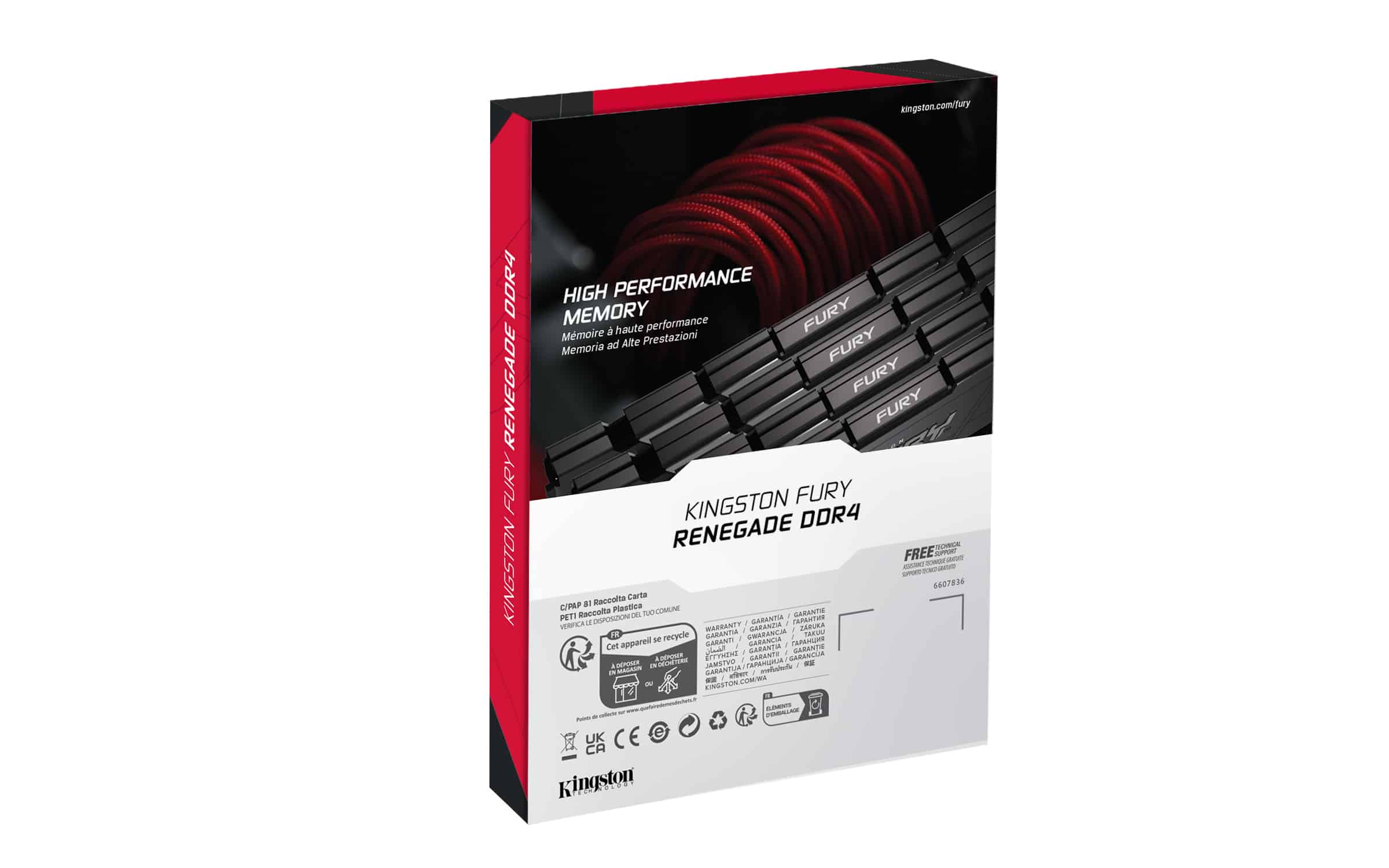 Kingston Technology FURY 64GB 3200MT/s DDR4 CL16 DIMM (set van 4) 1Gx8 Renegade Zwart - Afbeelding 6