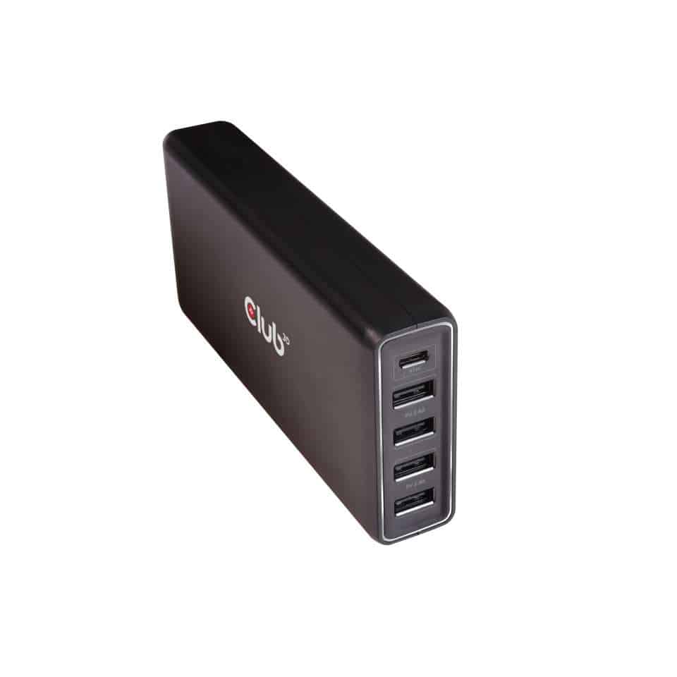 CLUB3D USB Type A and C Power Charger, 5 ports up to 111W - Afbeelding 2