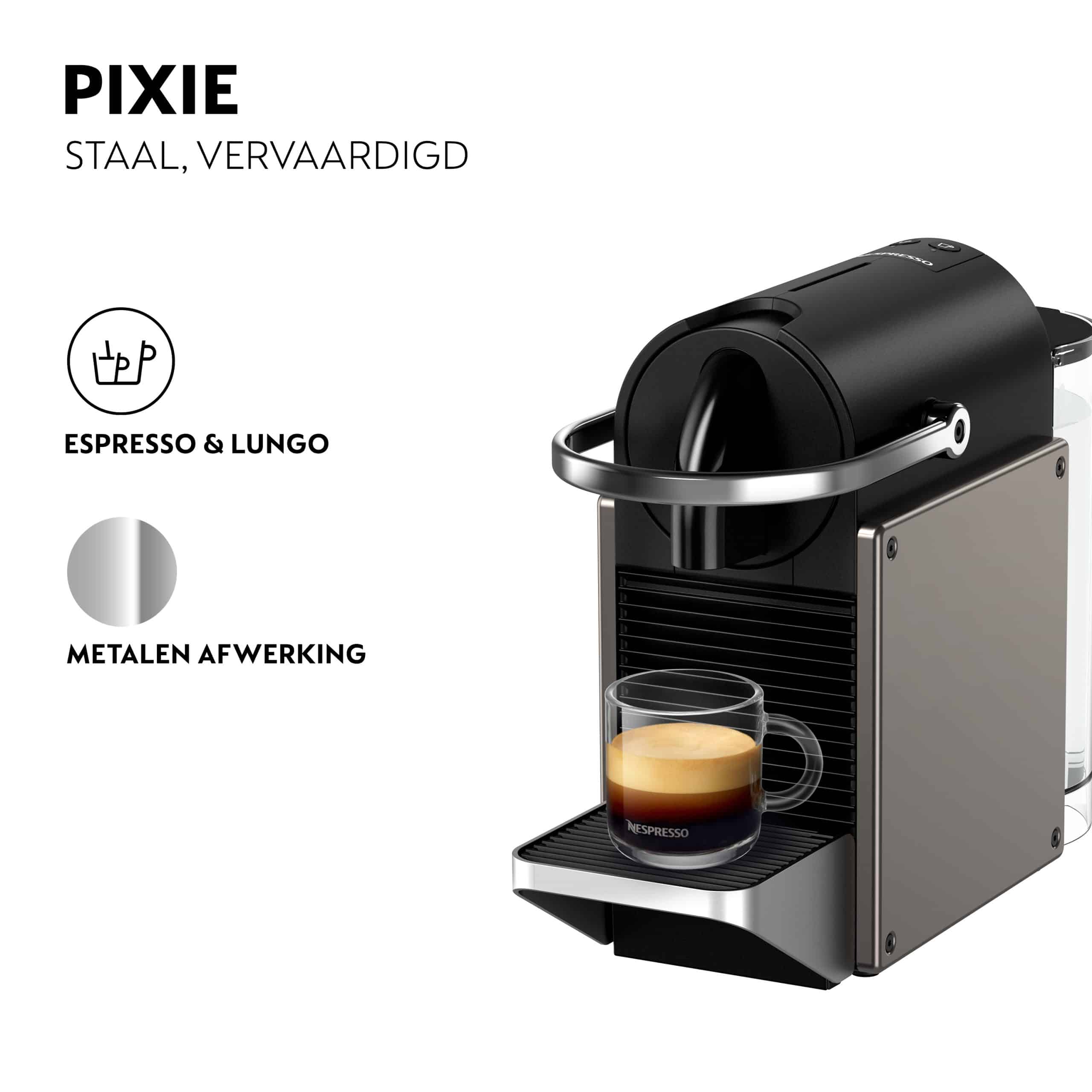 Krups Pixie XN306T koffiemachine, titan - Afbeelding 3
