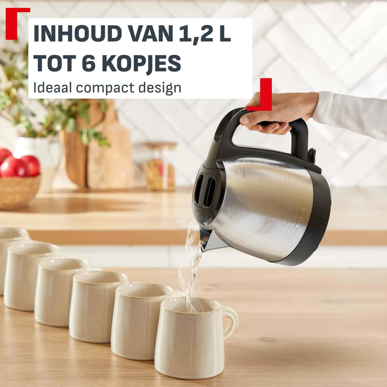 Tefal Express 1,2 L waterkoker RVS - snelle opwarming - automatische uitschakeling KI1E0DE0 - Afbeelding 7