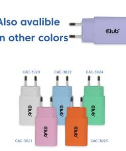 CLUB3D 2-Pack USB-C Charger 30Watt Paars - Afbeelding 6