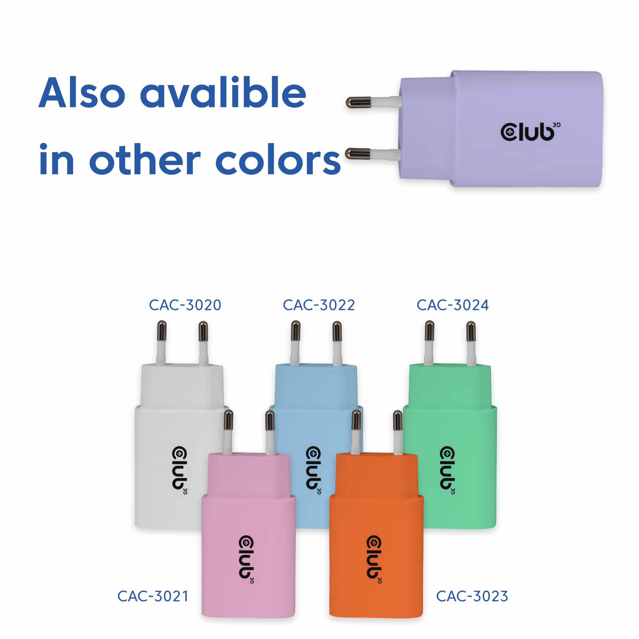 CLUB3D 2-Pack USB-C Charger 30Watt Paars - Afbeelding 6