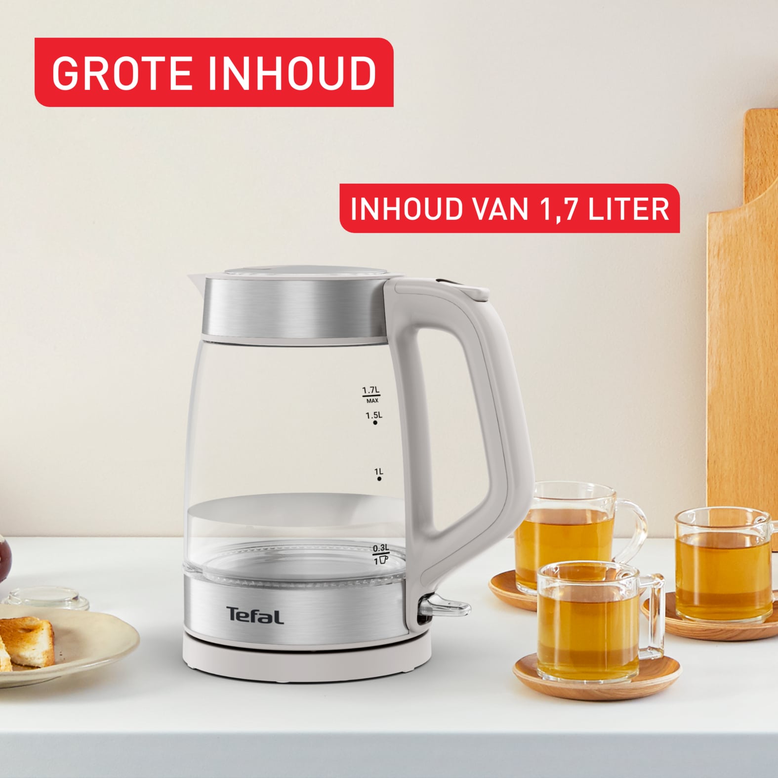 Tefal Glass Kettle KI605B glazen waterkoker - Afbeelding 5