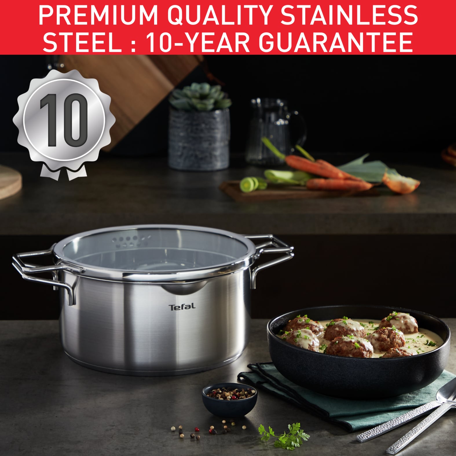Tefal Nordica 3-delige set (steelpan 16 cm, kookpan 20/24 cm) - inductie - Afbeelding 3